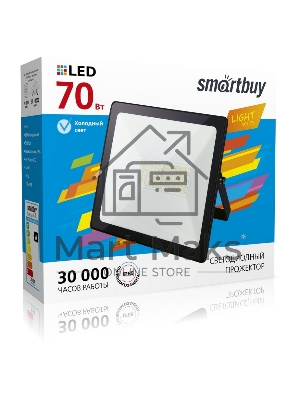 Прожектор Smartbuy (SBL-FLLIGHT-70-65) FL SMD LIGHT-70W/6500K/IP65 Прожектор Smartbuy (SBL-FLLIGHT-70-65) FL SMD LIGHT-70W/6500K/IP65