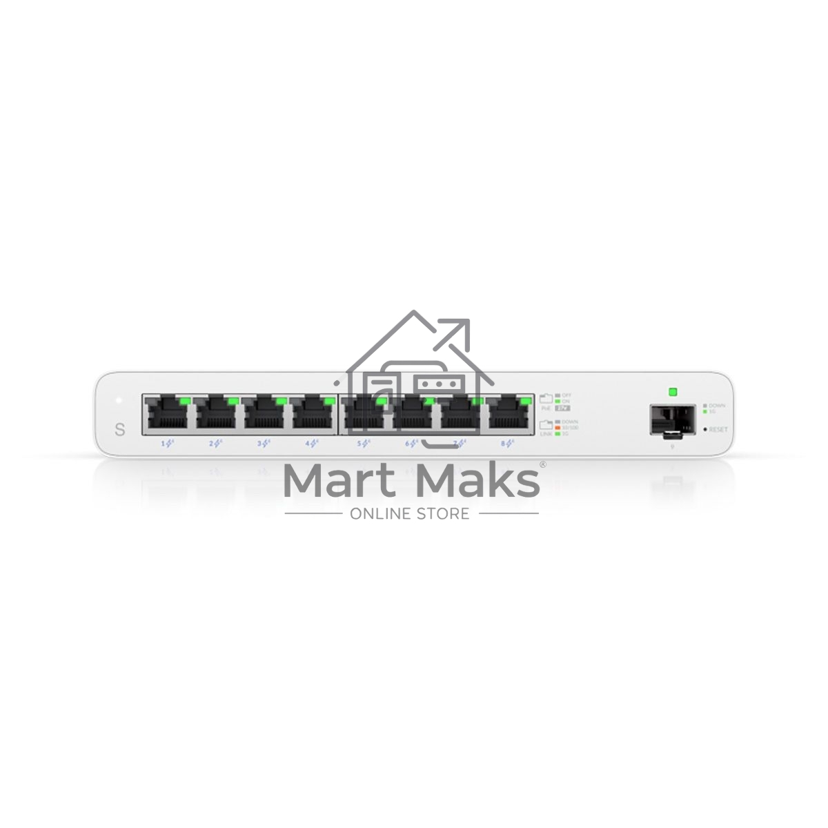 Коммутатор UISP Switch UISP-S PoE-коммутатор, 8х 1G RJ45, 1х SFP, раздача 110 Вт