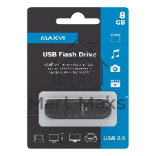 Флешка USB Maxvi P1 (FD8GBUSB20C10P1 black), 8Gb, USB 2.0, R/W 12/5, черный