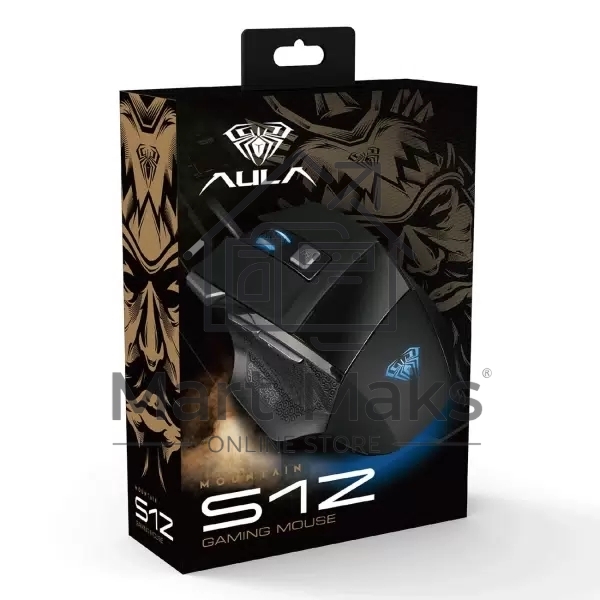 Мышь проводная AULA S12 черный, 2400 dpi, USB, кнопки - 7