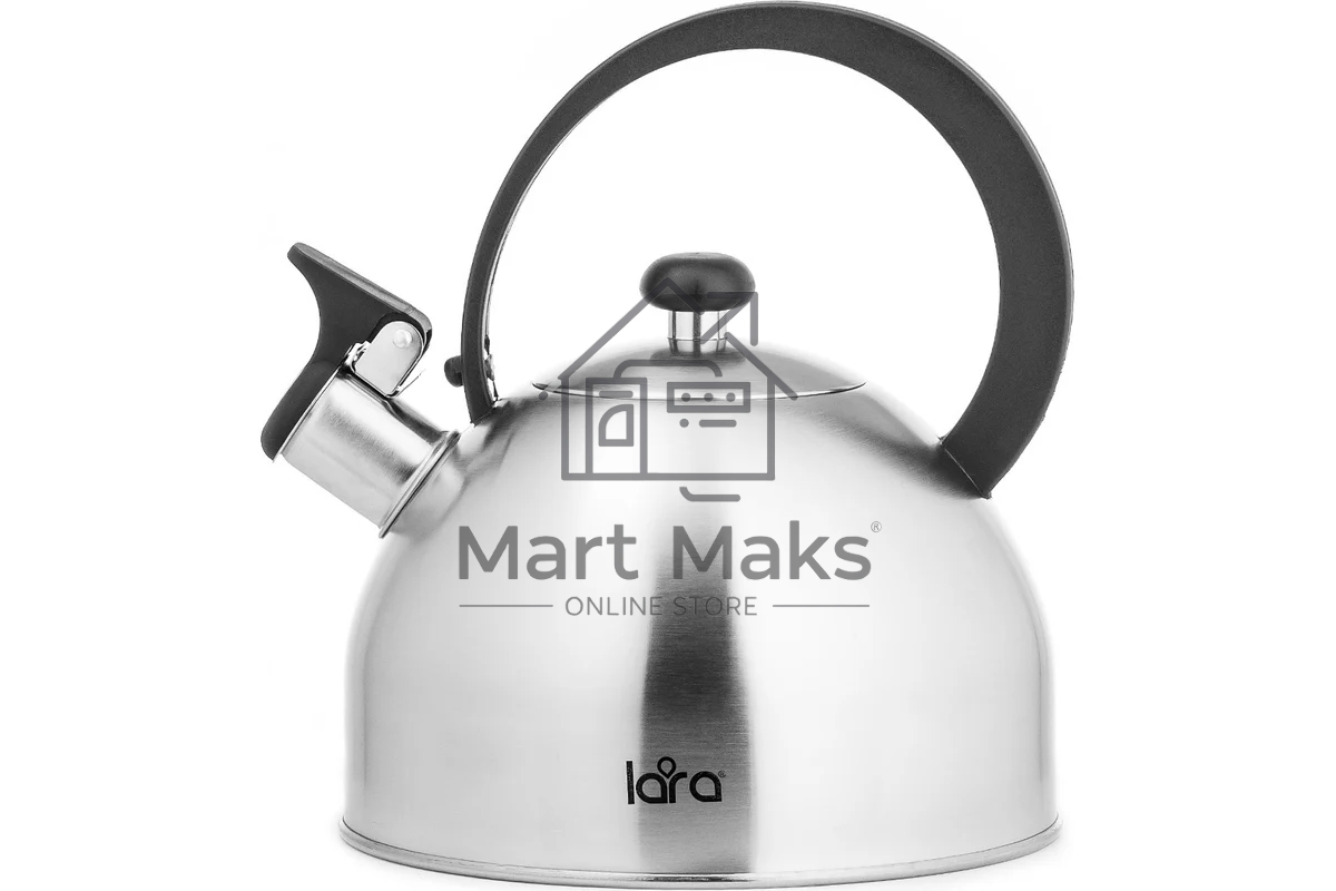 Чайник для плиты LARA LR00-65, нержавейка, матовый, 2,5 л, индукце капс дно, нейлон.ручка