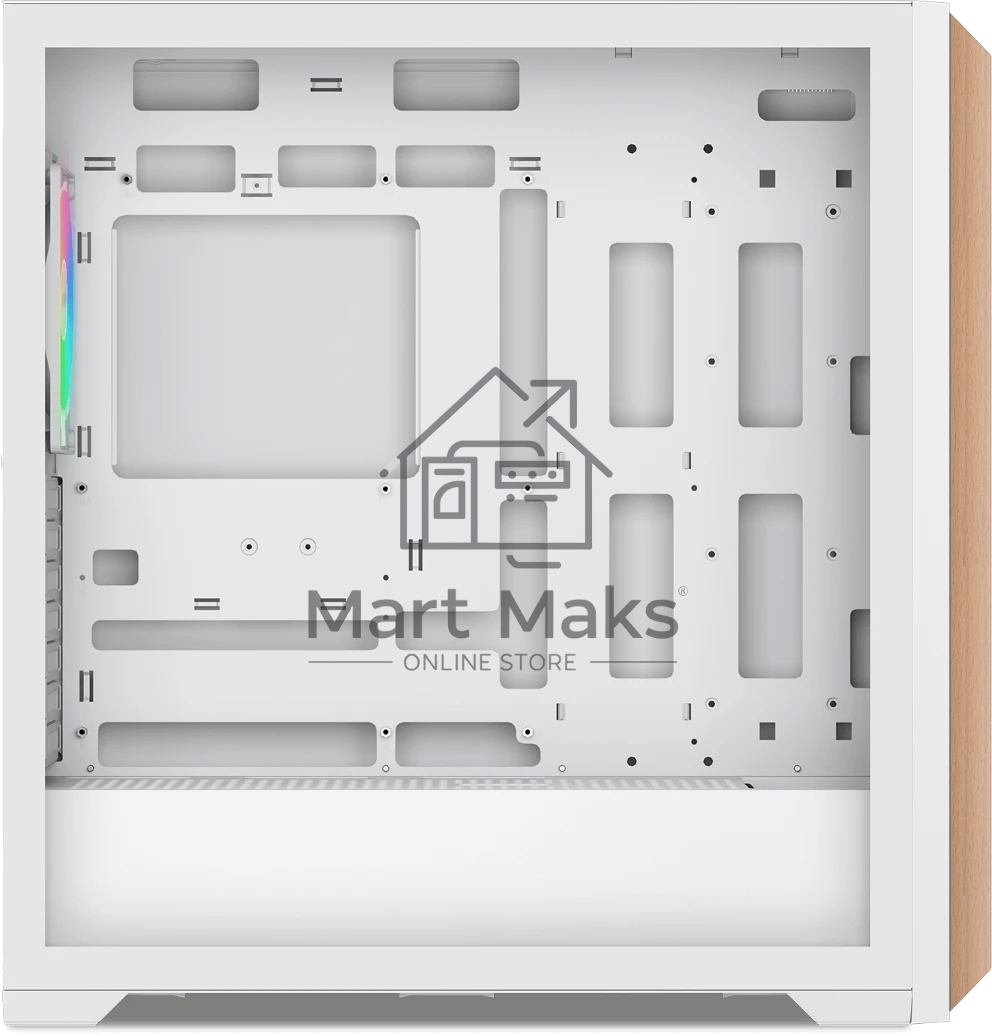 Компьютерный корпус без блока питания SAMA Z60 белый, Midi-Tower, TG, 4x140мм ARGb, 2xUSB 3.0 + 1xUSB 3.1 Type-C, E-ATX, ATX, mATX, mITX белый
