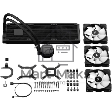 Система жидкостного охлаждения для ПК/Water Cooling System Fractal Design Lumen S36 V2 RGB (200W, 360mm, Black, ARGB/Fans: 3x120mm, 56CFM, 33.2dBA, 2000RPM/Pump height 67mm, 22dBA, 4000RPM, Rad thickness 27mm/S: 1851, 1700, 1200, 115X, 2011, 2066, AM5, AM4)