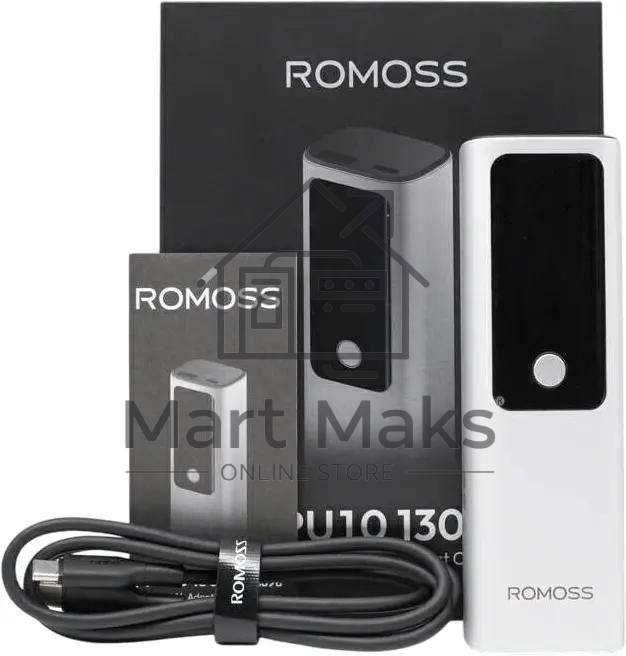 Портативный аккумулятор Romoss PPU10 10000mAh 130W 5A серебристый/черный (1746858)
