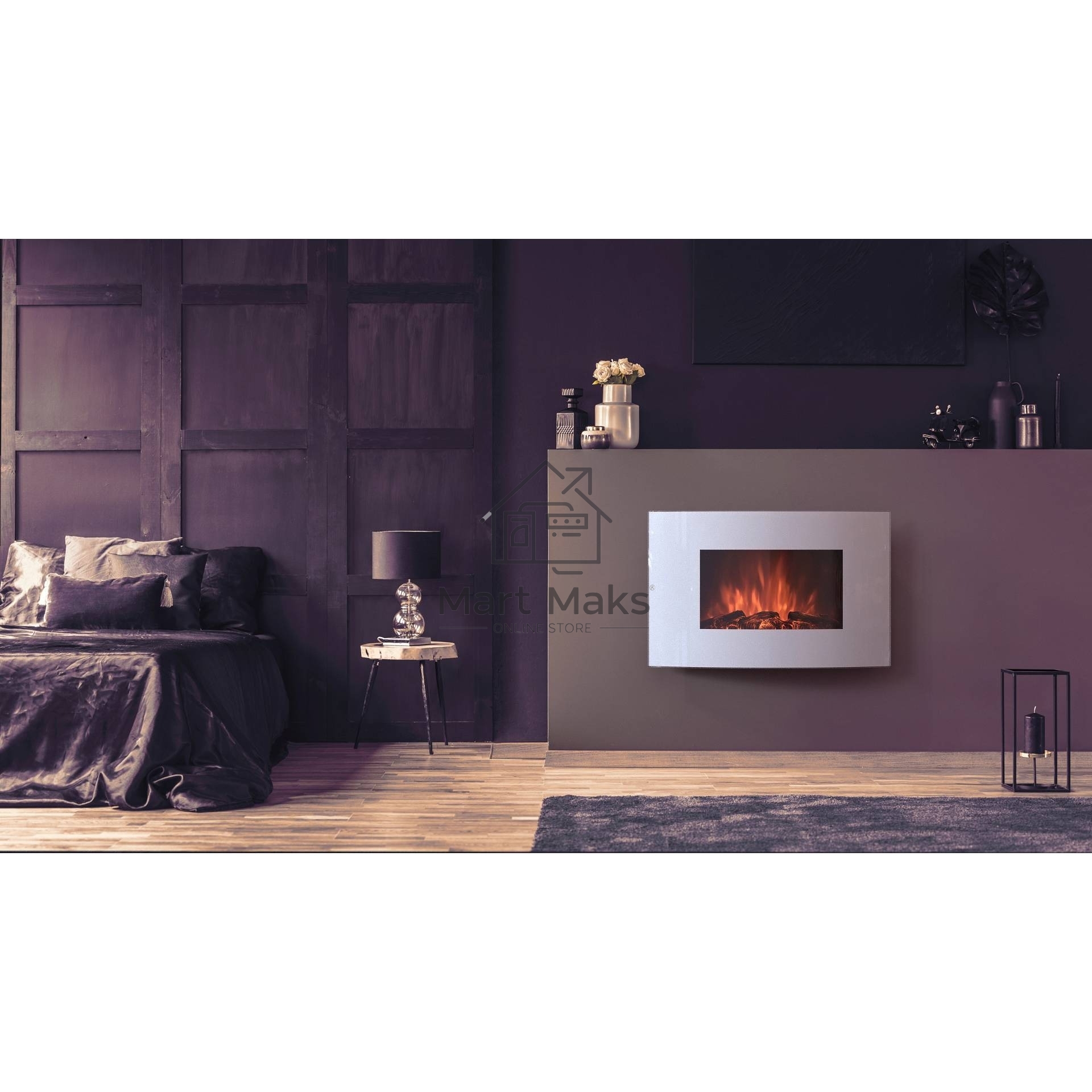 Электрокамин Electrolux EFP/W-1200URLS, белый, 2000 Вт, 25 м2, термостат, пульт д/у