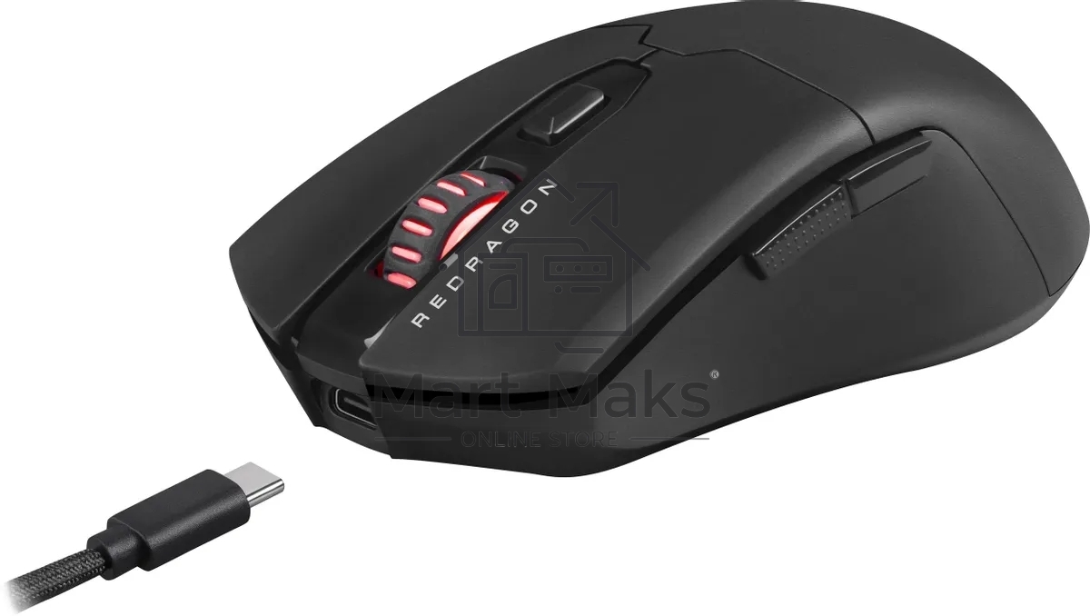 Мышь проводная игровая REDRAGON FYZU черная (USB, Pixart P3395, Huano, 6 кн., 26000 Dpi, RGb подсветка)