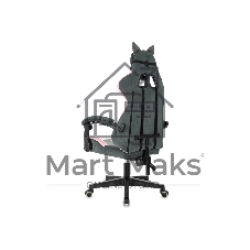 Кресло игровое Knight Kitty Fabric серый/розовый крестов. пластик