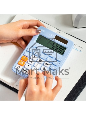 Калькулятор настольный Deli EM210FBLUE синий 12-разр.