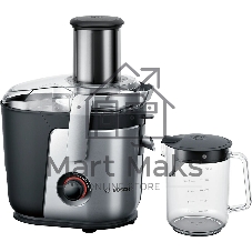 Соковыжималка Bosch MES4000 серебристый, центробежная, 1000 Вт, 1500 мл, механическое