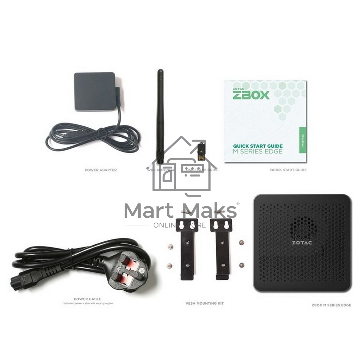 Мини ПК ZOTAC ZBOX MI668, Barebone, Intel i7-1360P, 2x DDR5-5200/4800 SODIMM, M.2 SSD SLOT, 2x GLAN, WIFI, BT, USBDRV, DP/HDMI, EU+UK PLUG 