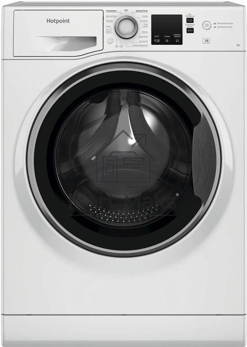 Стиральная машина Hotpoint NUS 5015 S RU белый, загр.фронтальная, макс.: 5 кг, 1000 об/мин, класс: А