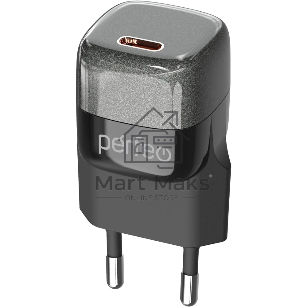 Сетевое зарядное устройство с разъемом PERFEO TYPE-C, GaN, 20W, черный (I4650)