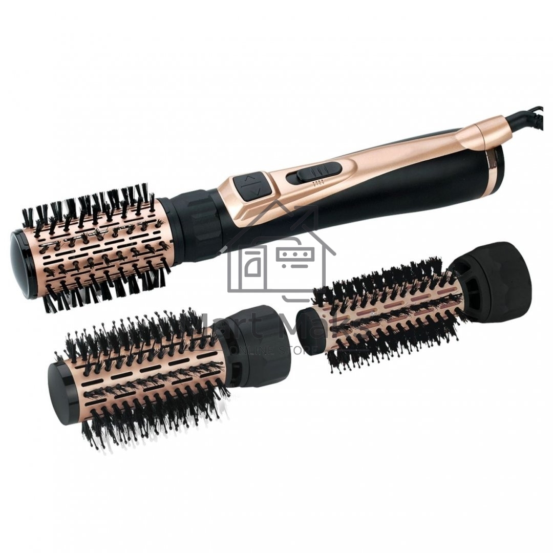 Фен-щетка BRAYER BR3100, 1000Вт, 3 насадки: 35, 40, 50 мм, 2 скорости, шнур 1,8 м