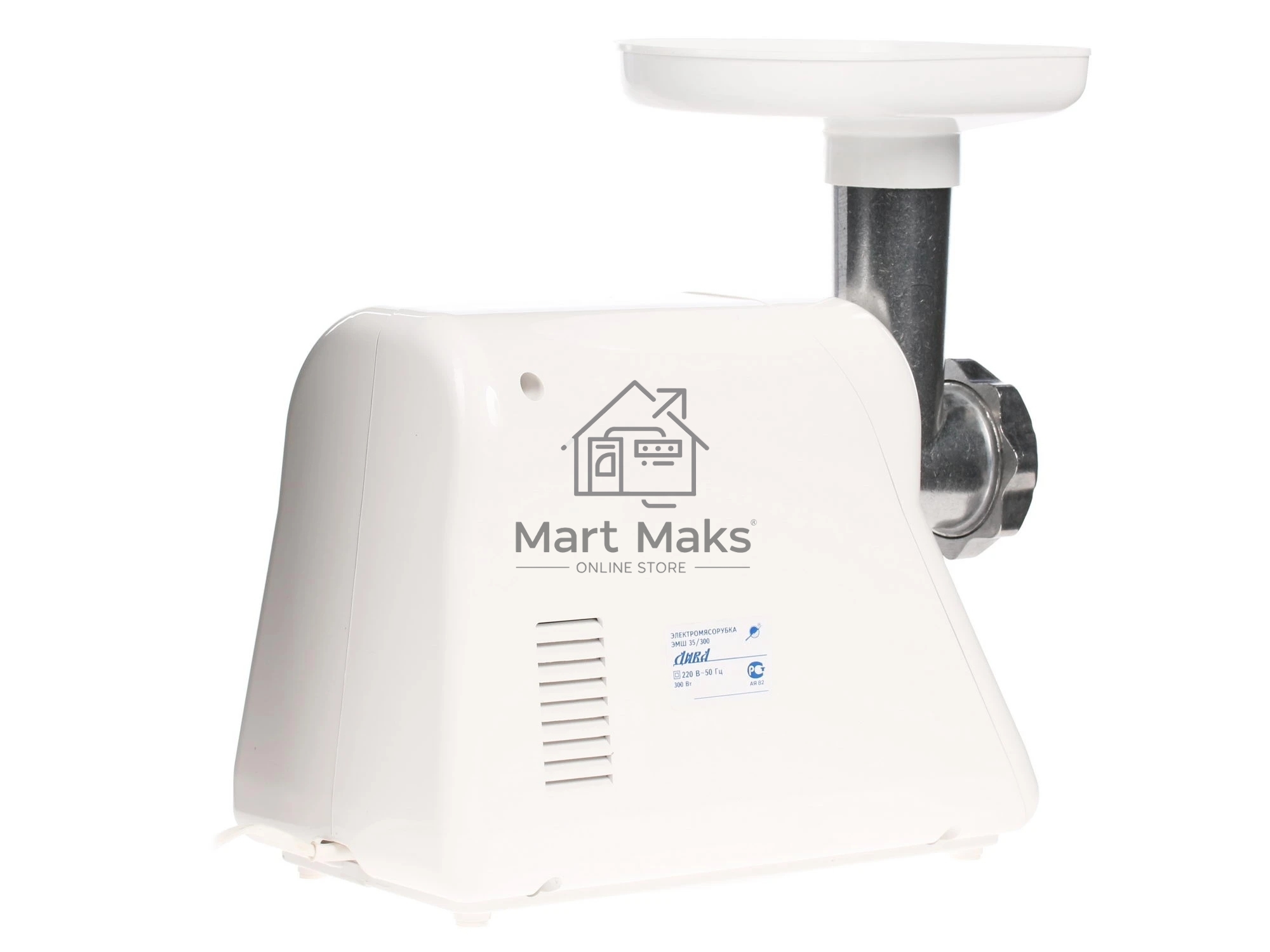 Мясорубка электрическая Ротор Дива ЭМШ 35/300-2 белый, 1500 Вт, 0.6 кг/мин, насадки - 2