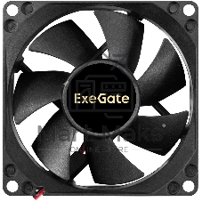 Вентилятор корпусной ExeGate ExtraSilent ES08025S2P, 80 мм, 1900 об/мин, 20 дБ, 2-pin, без подсветки