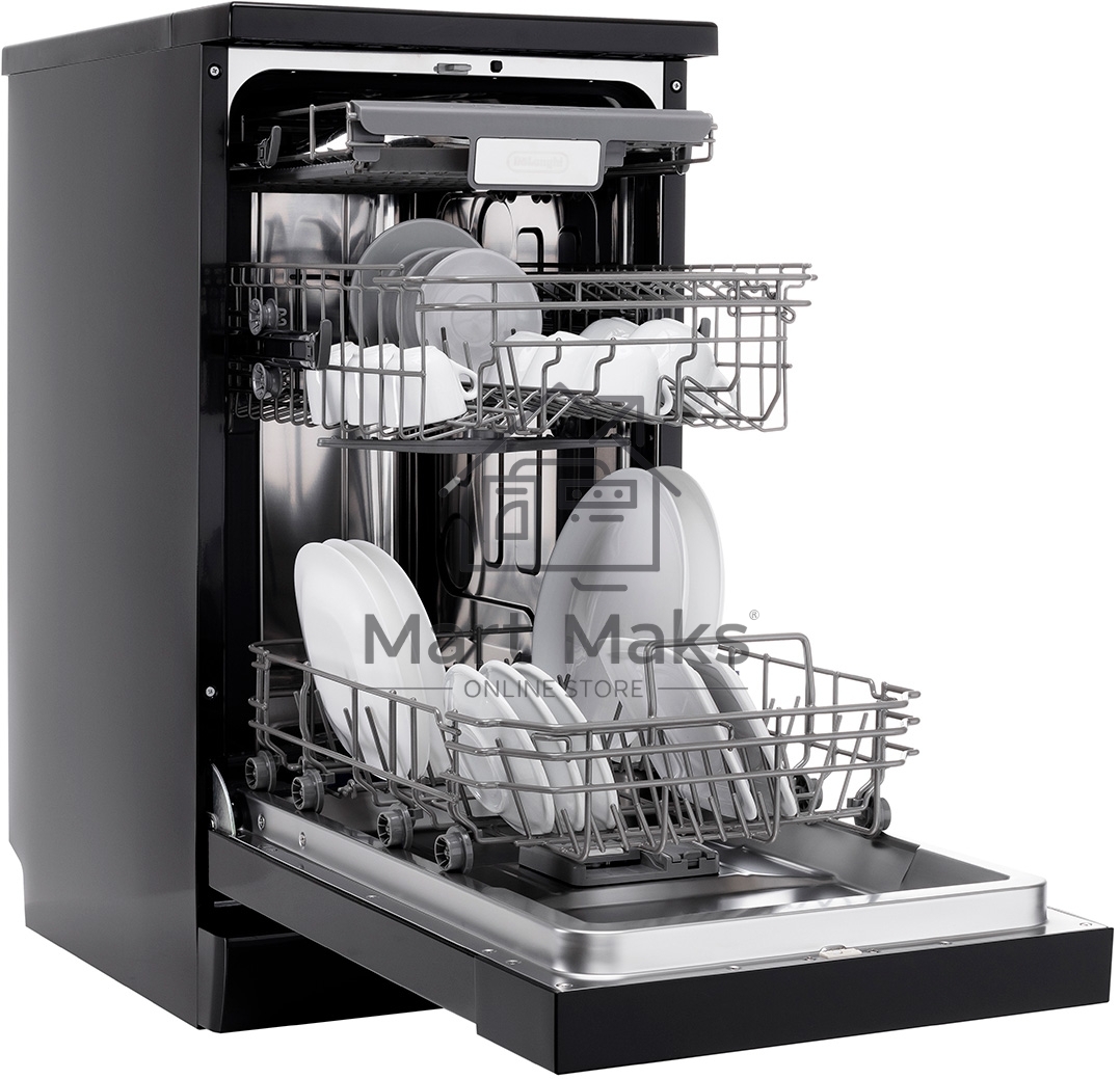 Посудомоечная машина DeLonghi DDWS09S Erea, черная, 44.8 см, 10 компл., 49 дБ, класс A++