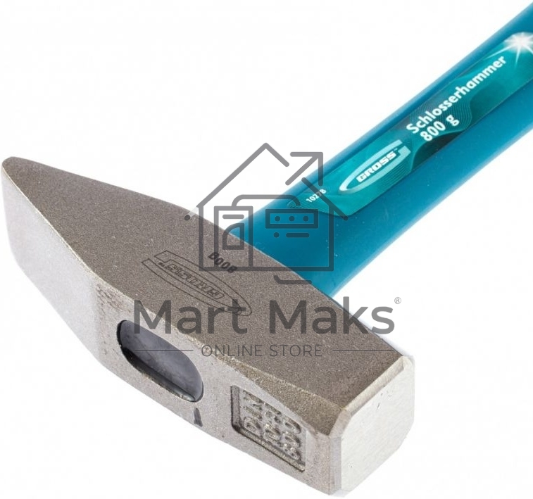 Молоток слесарный Gross 10278 800 г, квадратный боек, фибергласовая обрезиненная рукоятка