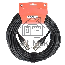 Кабель микрофонный FORCE FMC-05/15XLR (M) - XLR (F), высококачественный балансный, малошумящий с проводниками из безкислородной меди OFC, диаметр 6 мм, профессиональные металлические разъемы, длина 15 м, цвет черный