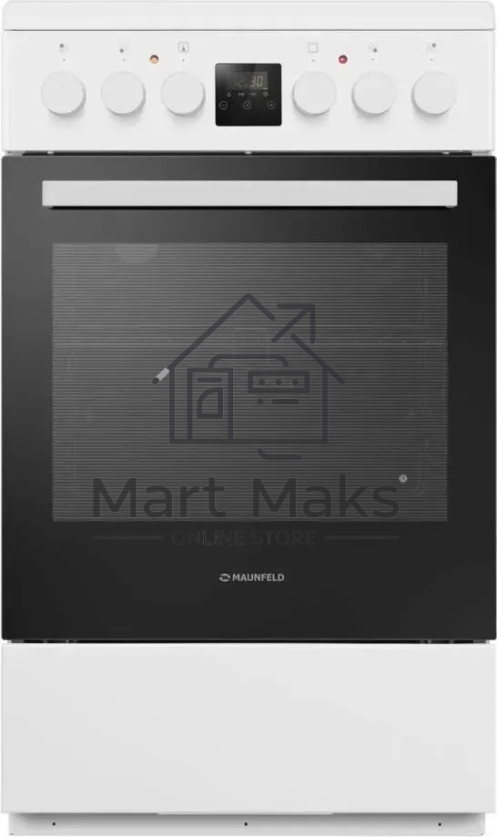 Плита электрическая Maunfeld MEC57CW08TD белый, конфорок 4 шт, духовка 59 л, 50 см x 85 см x 60 см
