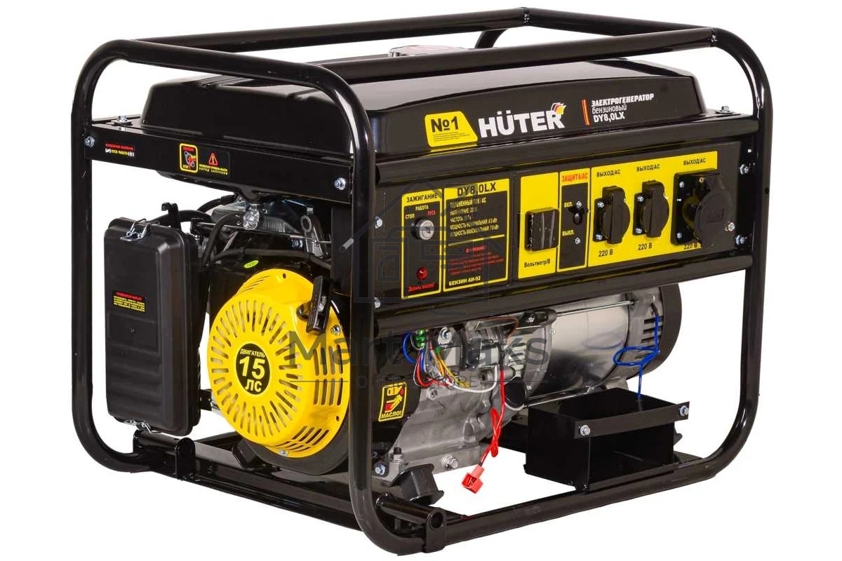 Электрогенератор бензиновый Huter DY8,0LX, 7 кВт, 96 дБ, 76 кг