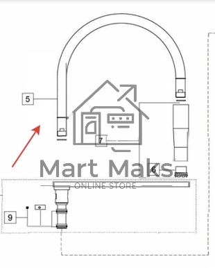 Гибкий шланг излива (гусак) Franke Centinox pro side 133.0191.010
