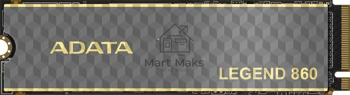 Накопитель SSD ADATA LEGEND 860, 500Gb, PCIe 4.0 x4, M.2 2280, NVMe, R/W 5000/3000, с радиатором