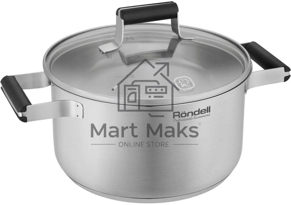 Кастрюля Rondell Bayoneta RDS-1808 5.1л. d=24см (с крышкой) стальной