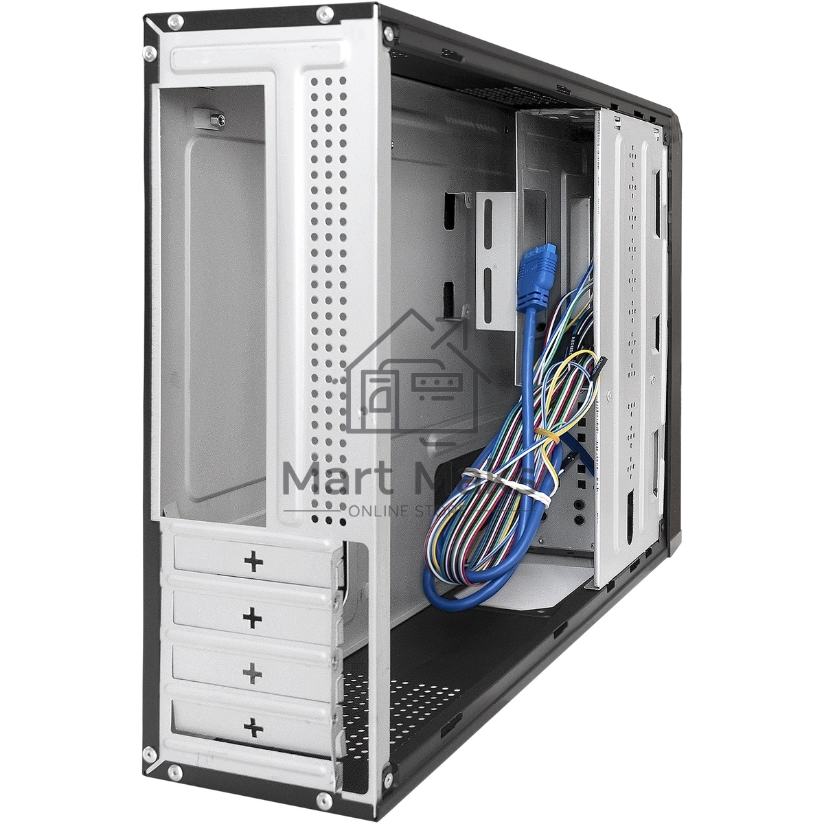 Компьютерный корпус Desktop ExeGate MI-207U (mini-ITX/mATX, без БП, 2*USB+1*USB 3.0, аудио, черный)