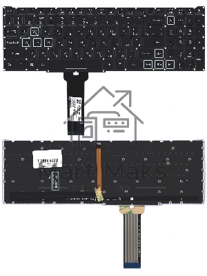 Клавиатура для ноутбука Acer Nitro 5 AN515-54 черная с RGb подсветкой