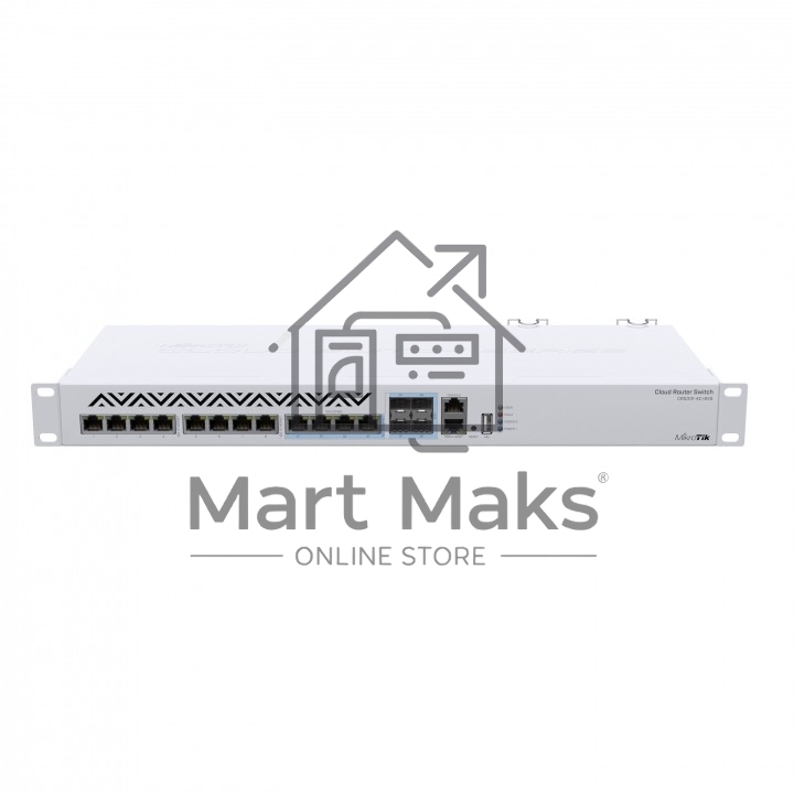 Коммутатор MikroTik CRS312-4C+8XG-RM, 8×10 Гбит/с + 4×10 Гбит/с Combo (SFP+/RJ-45), управляемый