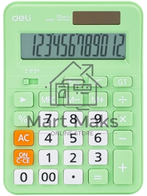 Калькулятор настольный Deli EM210FGREEN зеленый 12-разр.