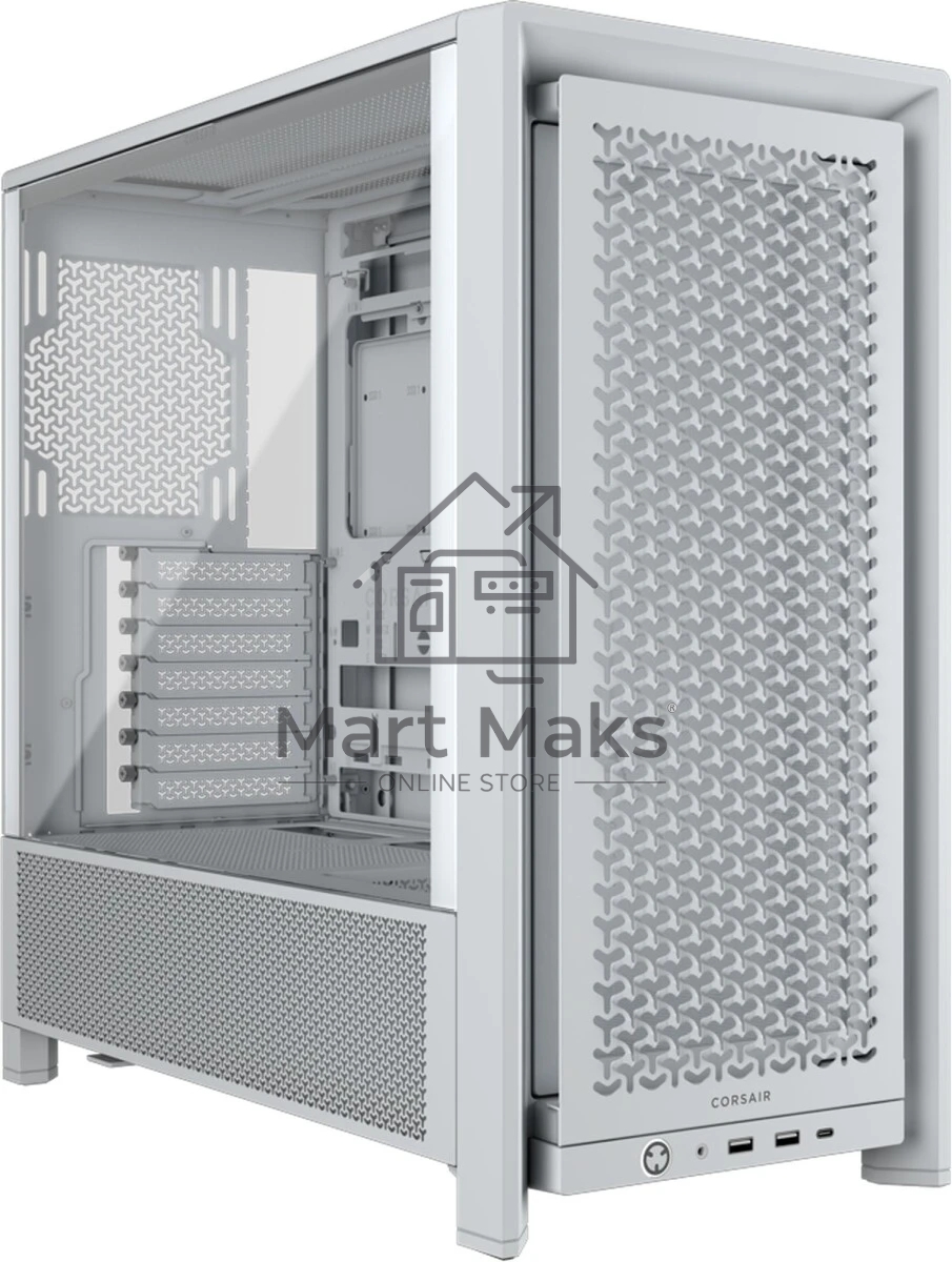 Компьютерный корпус без блока питания Corsair Frame 4000D, Midi-Tower, TG, no fan, 2xUSB-A 3.2, 1xUSB 3.2 Type-C, E-ATX, ATX, mATX, mITX White