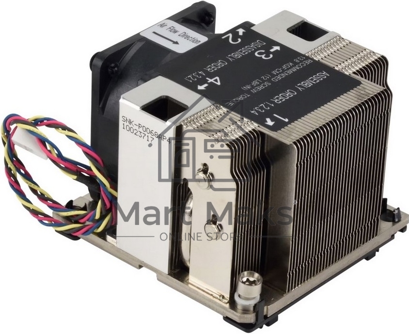 Кулер для процессора Alseye SNK-P0068AP4(with BK) серебристый, 60 мм, алюминий/медь, 8400 об/мин, 52 дБ, 4 pin, 140 Вт, 64.5 мм