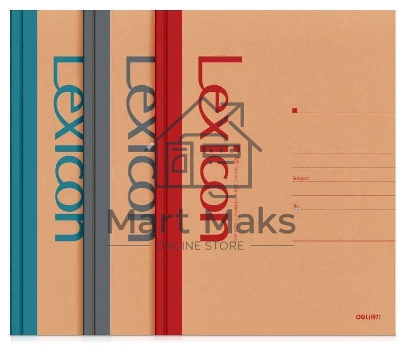 Тетрадь Deli 23212, A5, 100л, линейка, ассорти