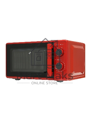 Микроволновая печь Willmark WMO-203GMR, 20л,700Вт, механич.ПУ, ручка д/л откр.дв,6 ур.мощн., красная