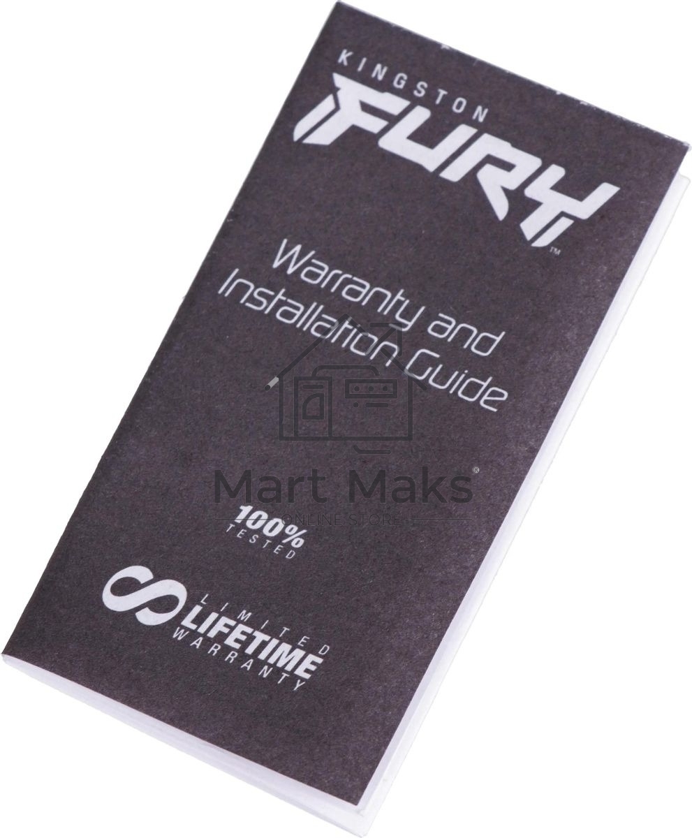 Оперативная память Kingston Fury Beast, DDR5, 32GB (2x16GB), 5200MHz, CL40, DIMM, радиатор, черный