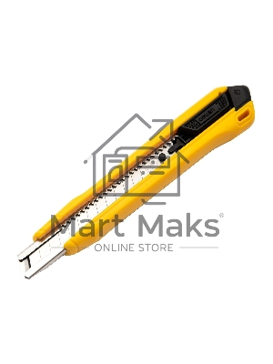 Технический нож Deli DL009B 9мм SK4, лезвие 13 секций, ударопрочный корпус. Кнопка автоматической блокировки.