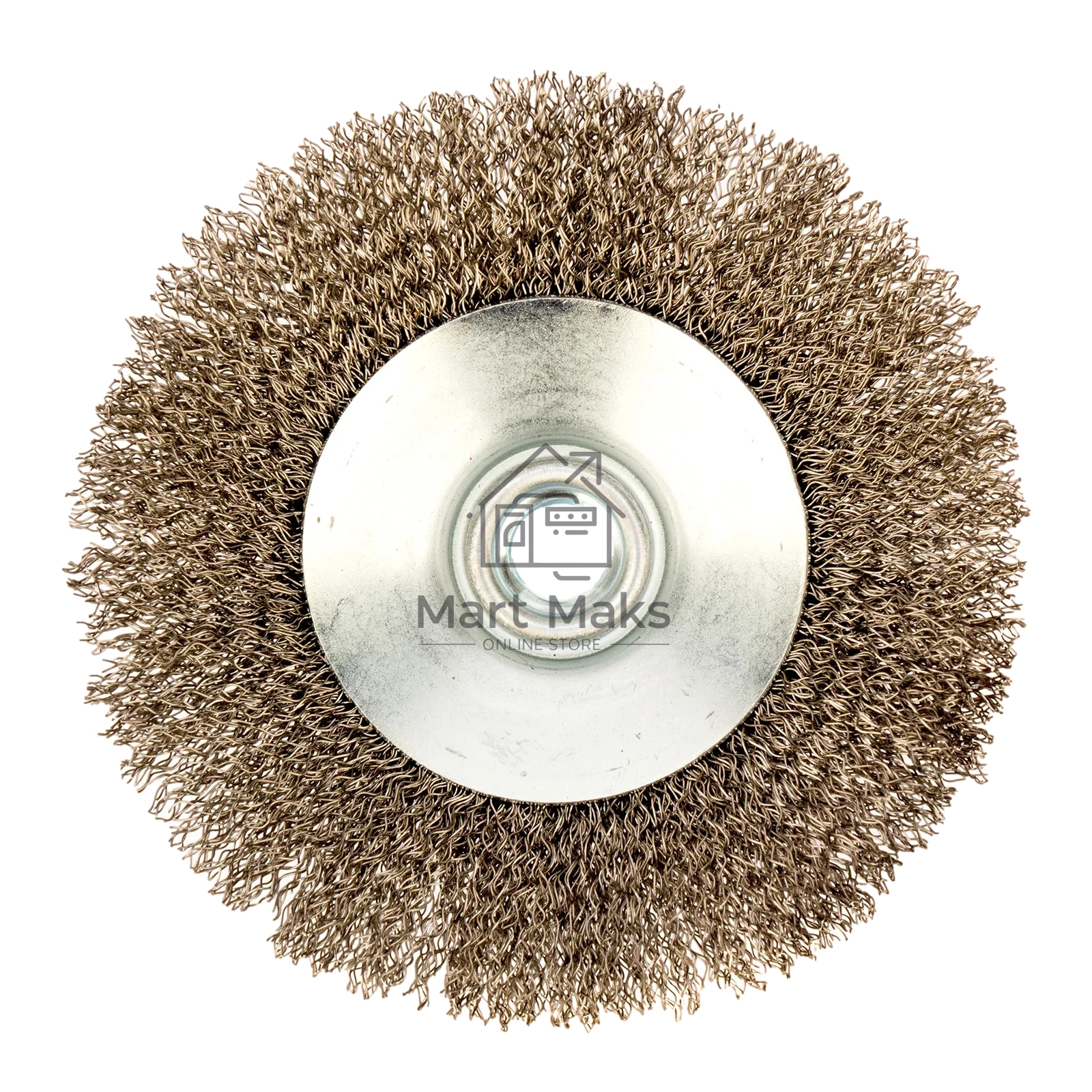 Щетка для УШМ Denzel 125 мм, М14, тарелка, витая нержавеющая проволока 0,3 мм