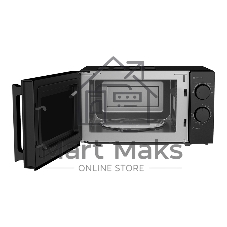 Микроволновая печь BQ MWO-20013SM черный, 20 л, 800 Вт, переключатели - поворотный механизм