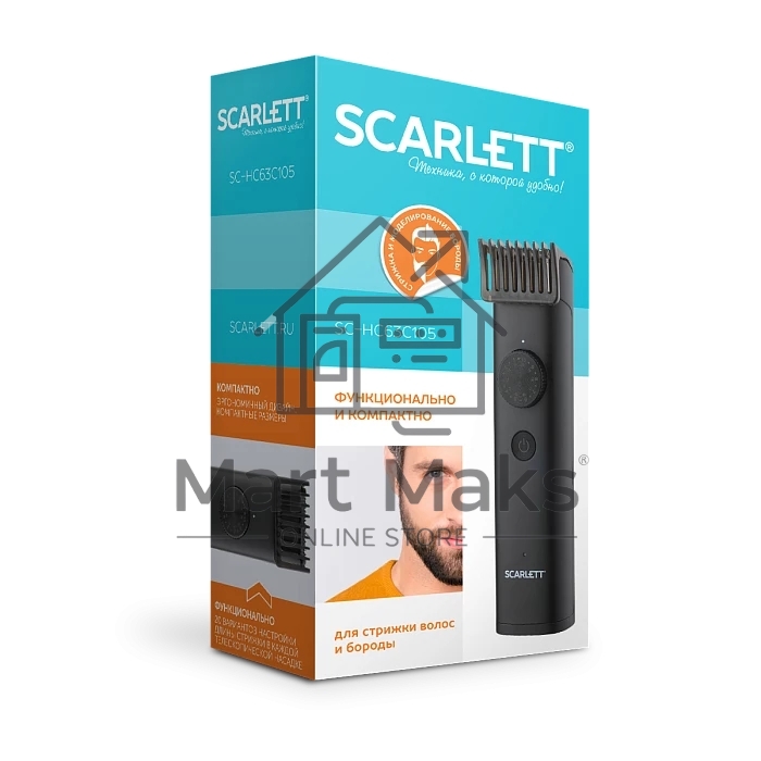Машинка для стрижки волос Scarlett SC-HC63C105 (черный)