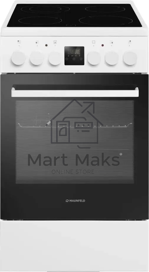 Плита электрическая Maunfeld MEC57CW08TD белый, конфорок 4 шт, духовка 59 л, 50 см x 85 см x 60 см