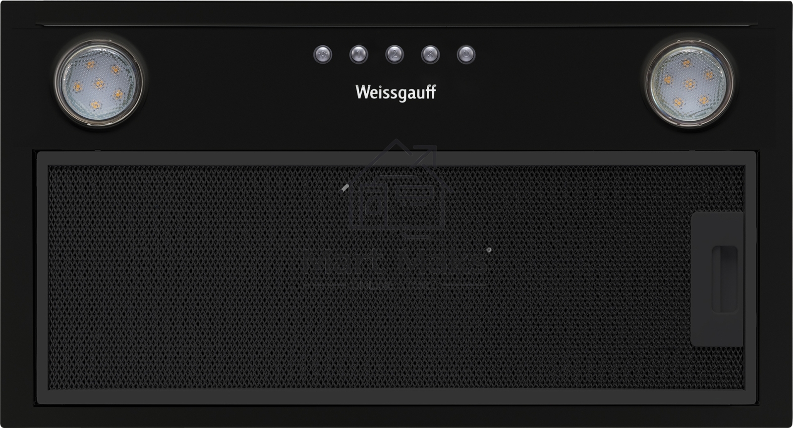 Вытяжка полновстраиваемая Weissgauff Alpha 50 PB черный, 50 см, 900 куб. м/ч, 53 дБ