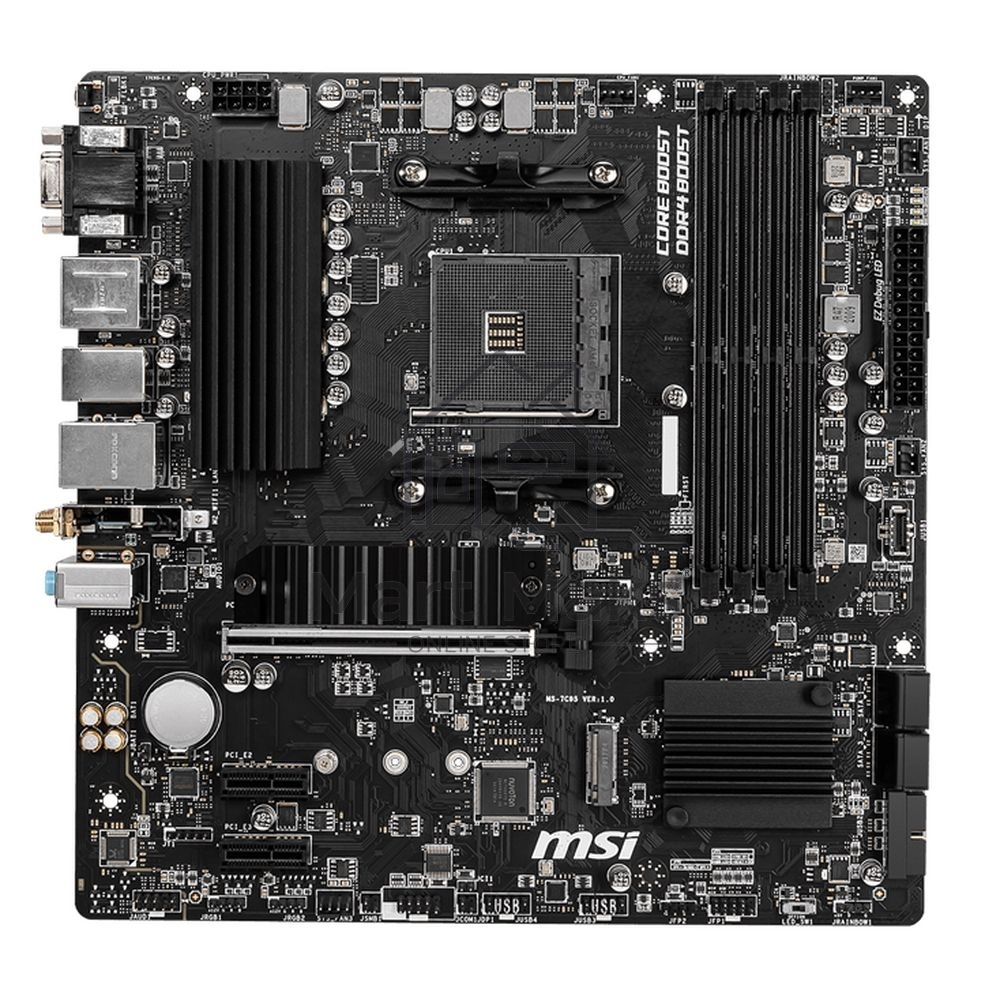 Материнская плата MSI B550M PRO-VDH WIFI, AM4, AMD B550, 4xDDR4, 4xSATA, 2xM.2, 1xPCIe 4.0 x16, 2xPCIe x1, 1xDisplayPort, 1xHDMI, 1xVGA, 1x 1Gb LAN, 2xUSB 2.0, 4xUSB 3.2 Gen 1, 3x3.5 мм, 7.1, mATX