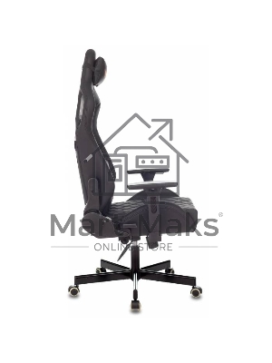 Кресло игровое Knight OUTRIDER черный, ромбик, эко.кожа, с подголов. крестовина металл