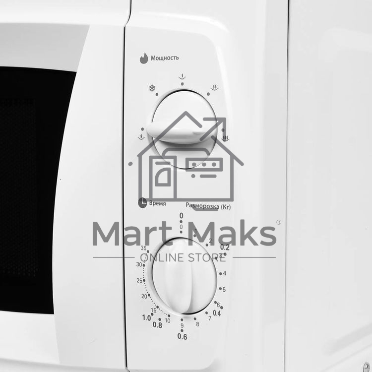 Микроволновая печь Starwind SWM5520 белый, 20 л, 700 Вт, переключатели - поворотный механизм