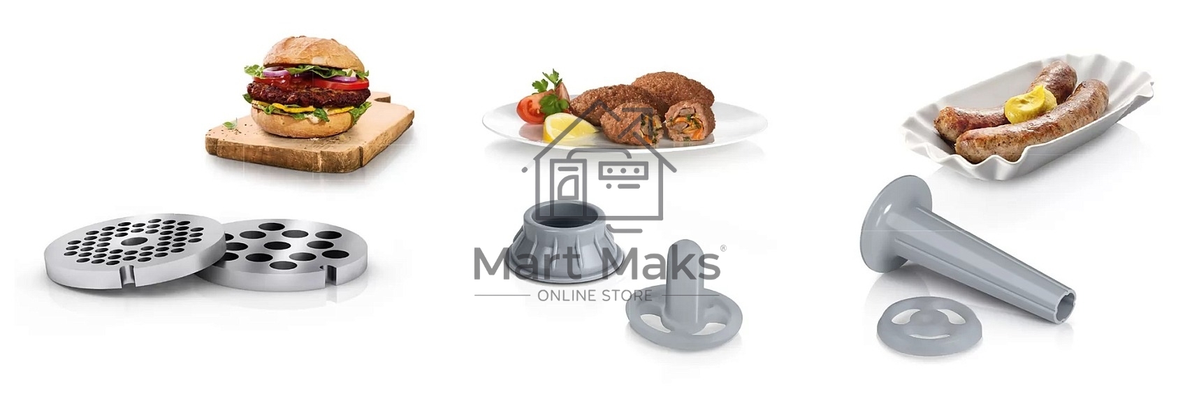 Мясорубка электрическая Bosch MFW2520W белый, 1500 Вт, 1.7 кг/мин, насадки - 4