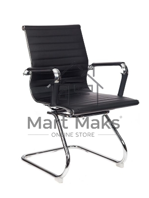 Кресло компьютерное Бюрократ CH-883-LOW-V/BLACK черный, искусственная кожа, низкая спинка, в коробке 2 шт, цена за 1 шт