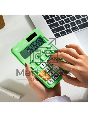 Калькулятор настольный Deli EM210FGREEN зеленый 12-разр.