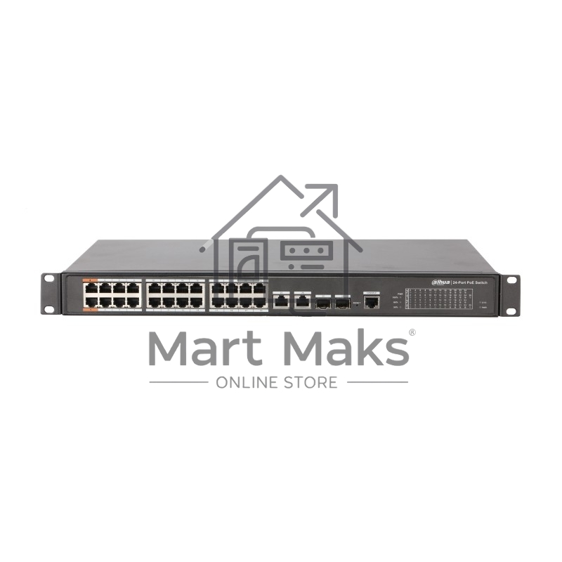 Коммутатор Dahua DH-PFS4226-24ET-360, 24×1 Гбит/с + 2×1 Гбит/с Combo, управляемый