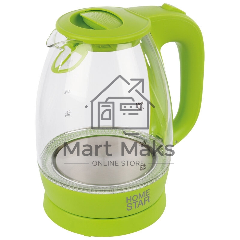 Чайник Homestar HS-1012 1,7 л, стекло, зеленый (003943)